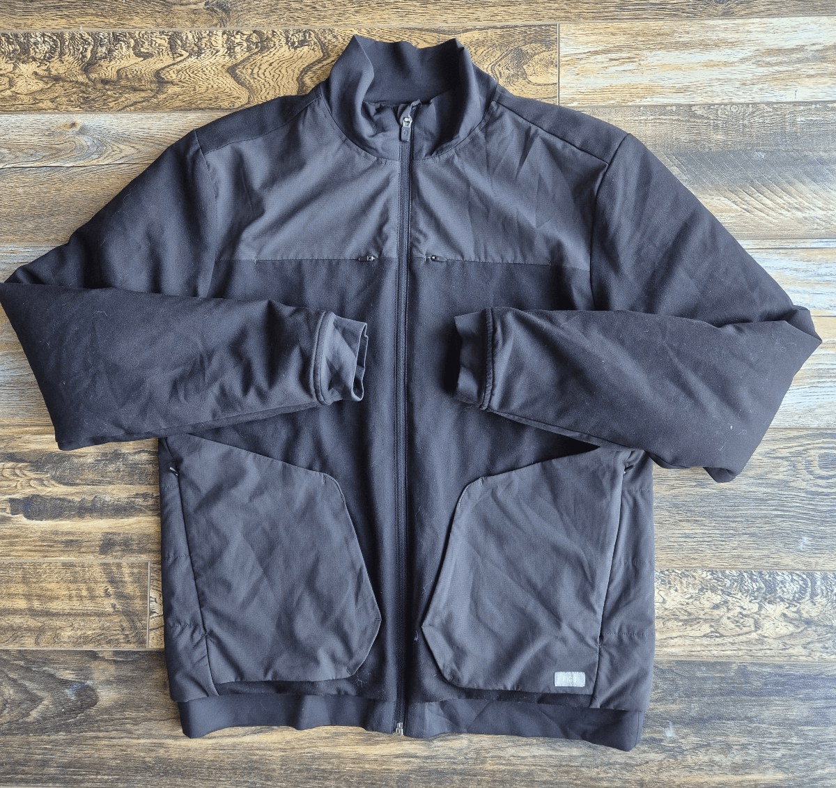 Figs Morven Insulated On-Shift Scrub Jacket Full-Zip Pockets Black Men's S - Thumbnail 2