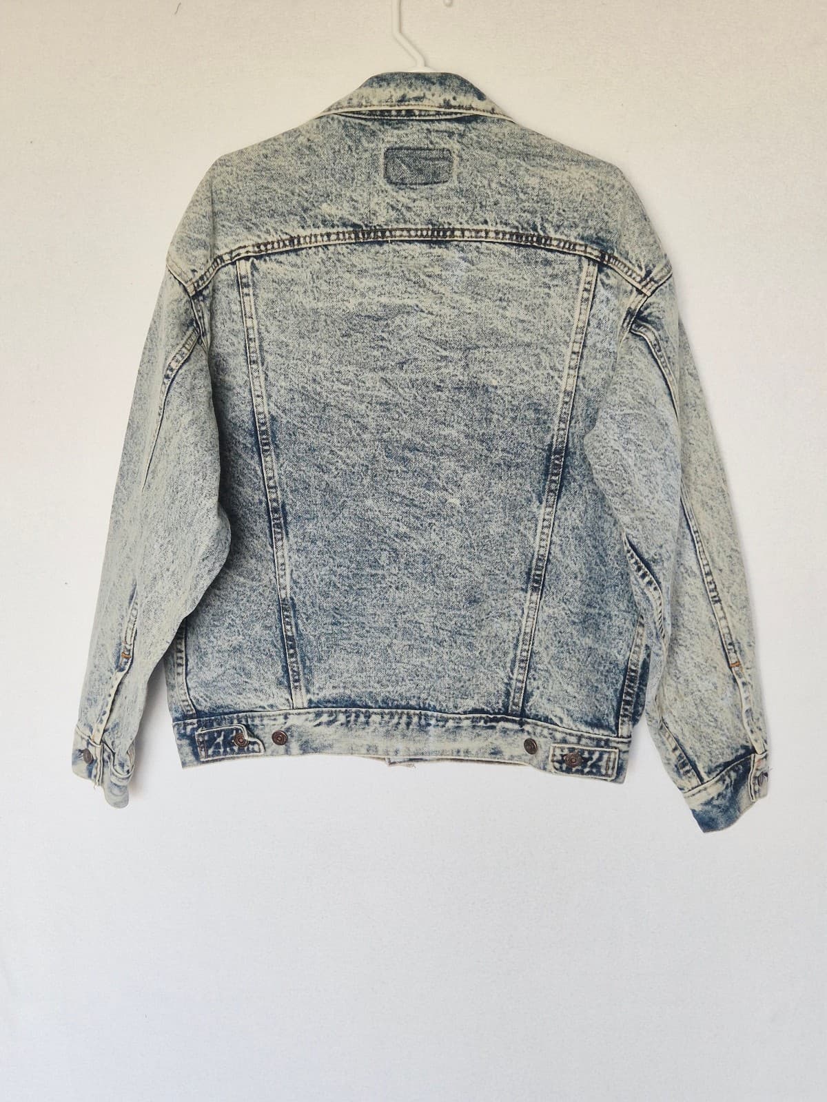 Vintage'80s Levi's 70507-0219 Made in USA Stonewashed Denim Trucker Jacket Men M - Thumbnail 4