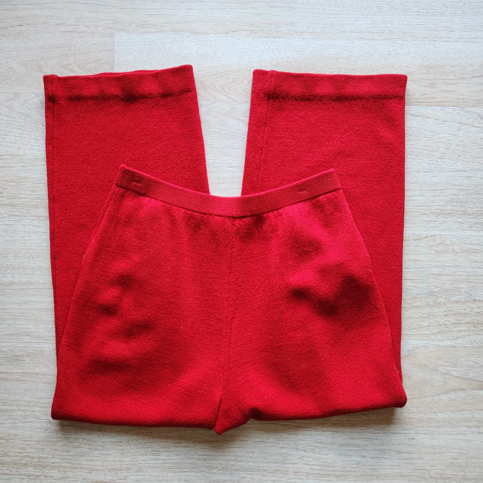 ST. JOHN Collection Marie Gray Santna Knit Pants Pullon Pleat Front Red Women 10 - Thumbnail 5