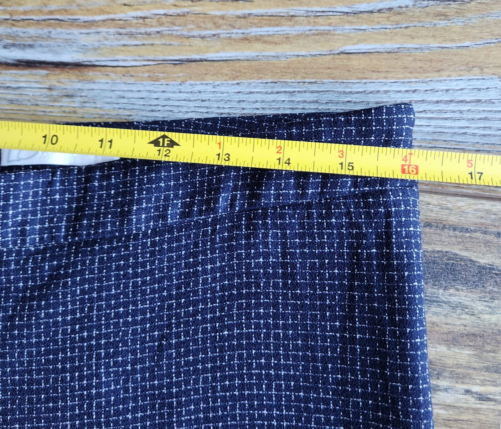 Hugo Boss 100% Wool Straight Wide Leg Dress Pants Zip Check Blue Women's 8 - Thumbnail 8