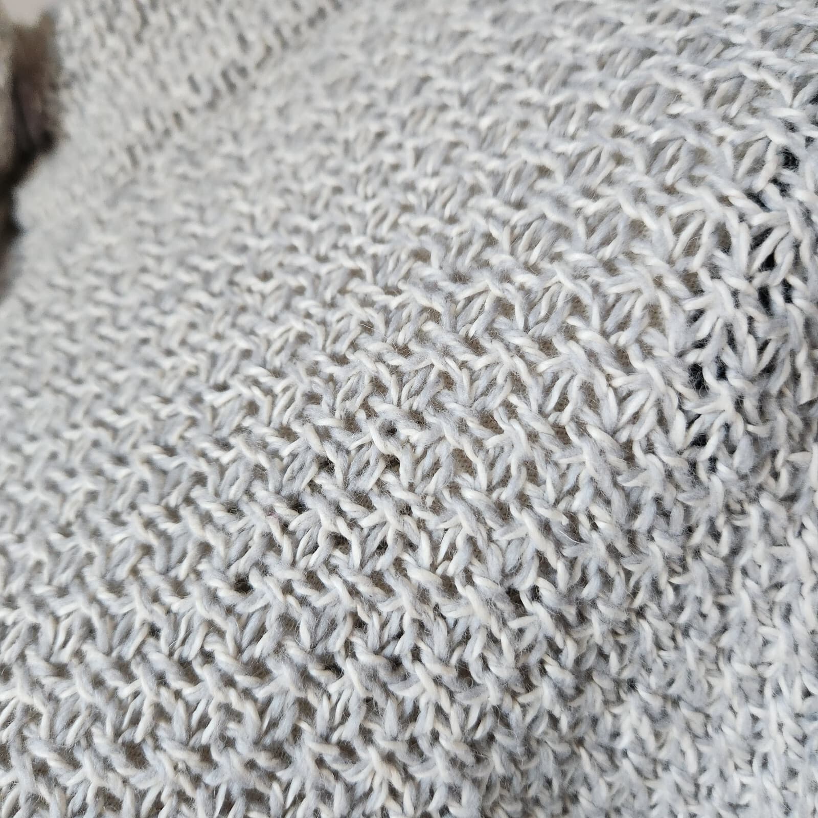 J.Jill Waffle Knit Mock Neck Cardigan Snap 3/4 Sleeve Cotton Wool Grey Women M - Thumbnail 3