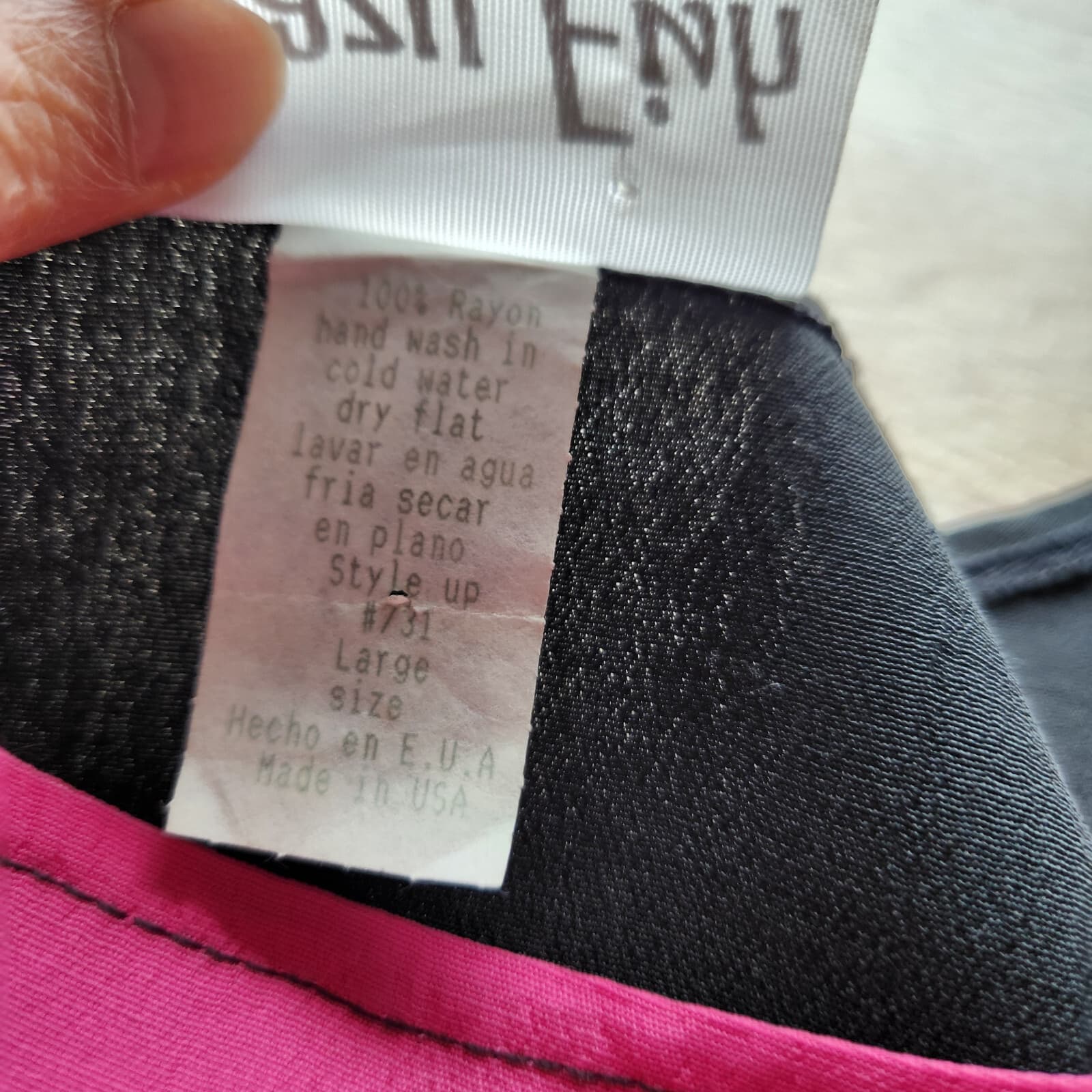 Crazy Fish Hawaii Tropical Maxi Dress Short Sleeve Pocket Rayon Pink Black Sz.L - Thumbnail 9