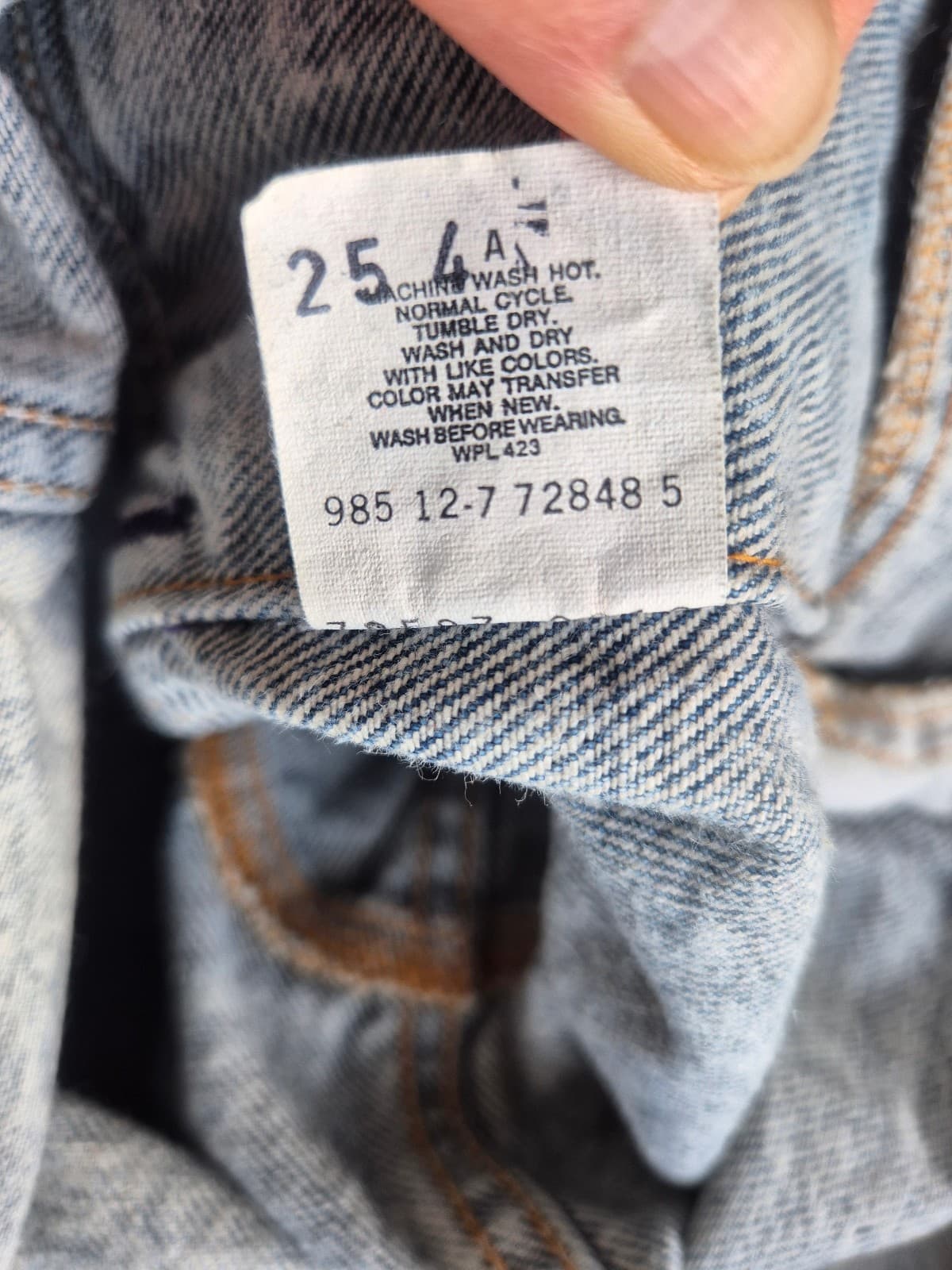 Vintage'80s Levi's 70507-0219 Made in USA Stonewashed Denim Trucker Jacket Men M - Thumbnail 12