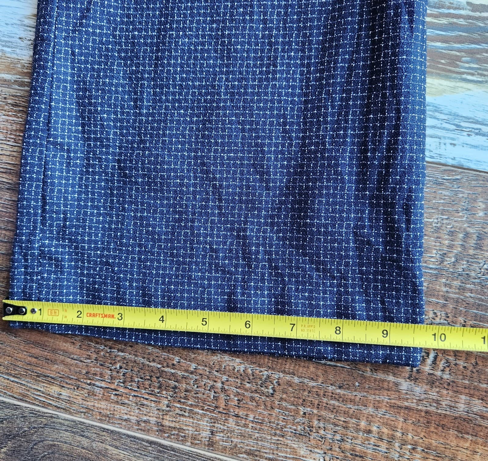 Hugo Boss 100% Wool Straight Wide Leg Dress Pants Zip Check Blue Women's 8 - Thumbnail 11