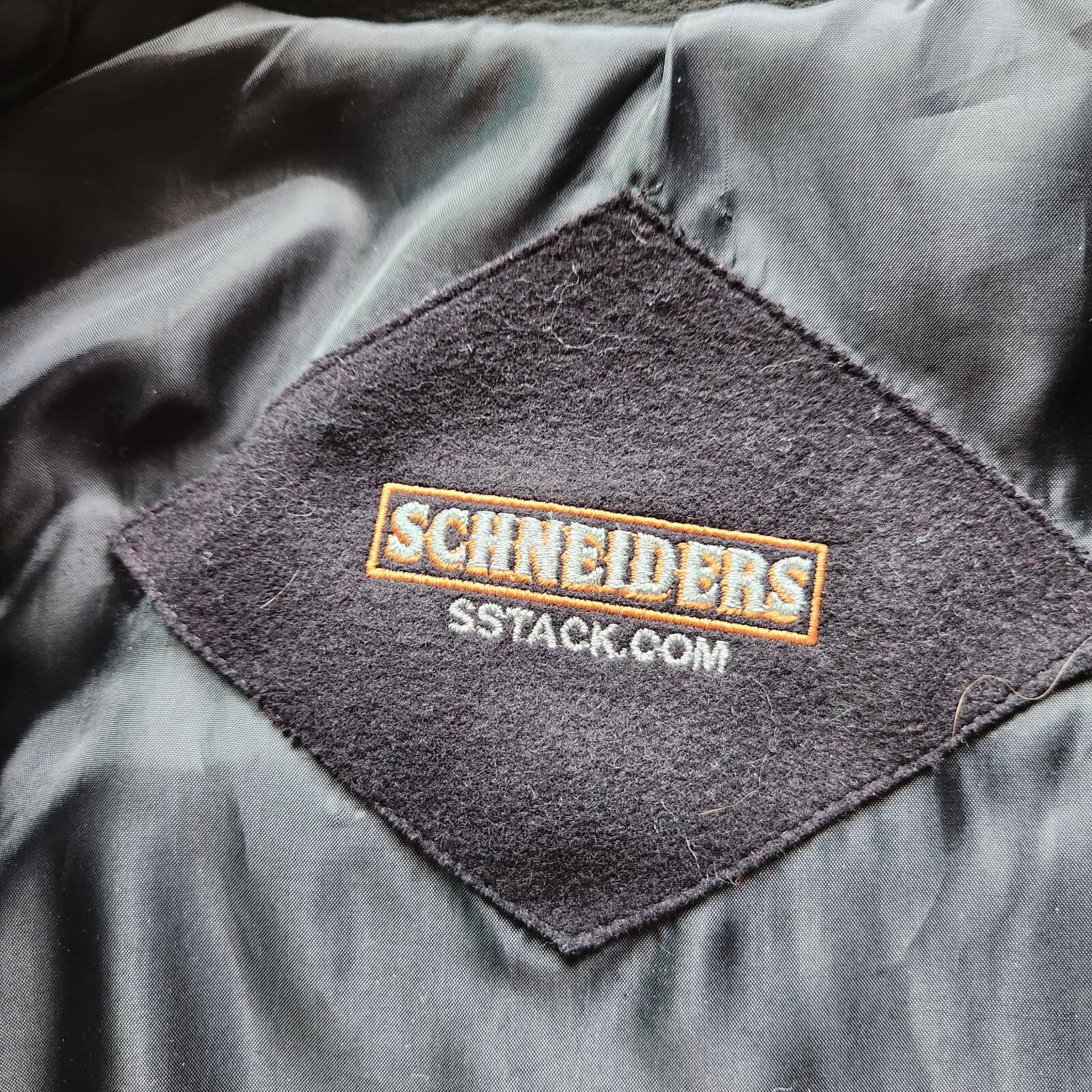 Schneiders Bomber Jakcet Scottsdale'07 Wool Blend Leather Trim Zip Black Men's M - Thumbnail 8