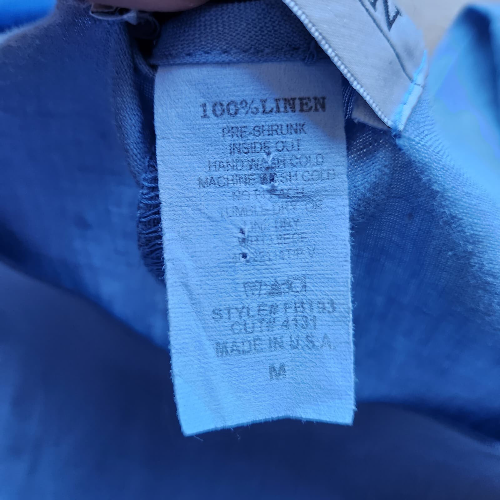 La. Fixsun Pre-Shrunk Linen Lagenlook Hi-Low Layered Tank Blue Sz.M Made in USA - Thumbnail 9