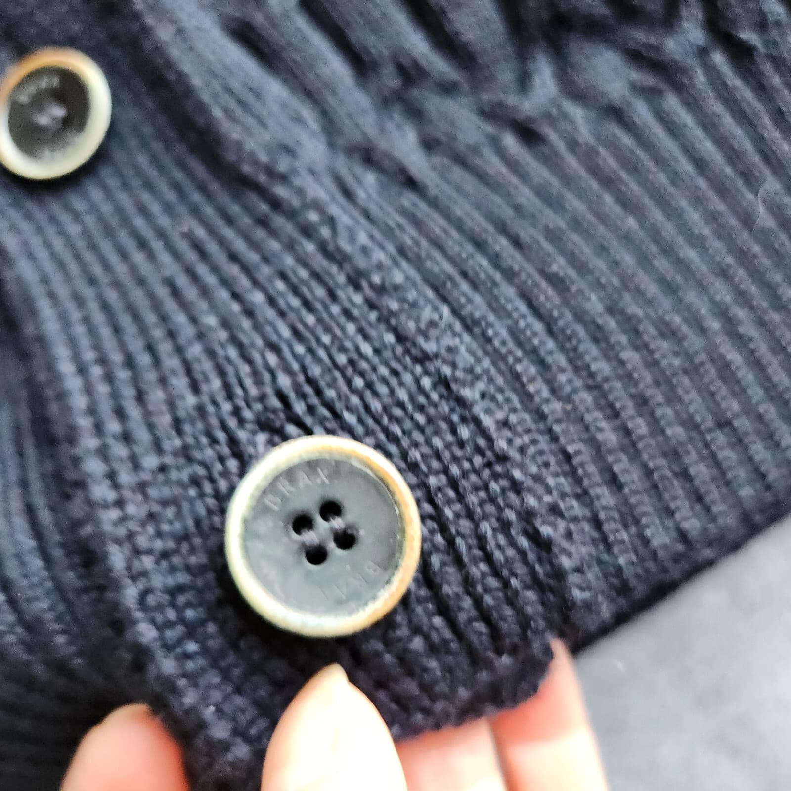 BRAX $248 James Wool Blend Shawl Collar Cardigan Cable Knit Blue Bust 44" (L) - Thumbnail 7