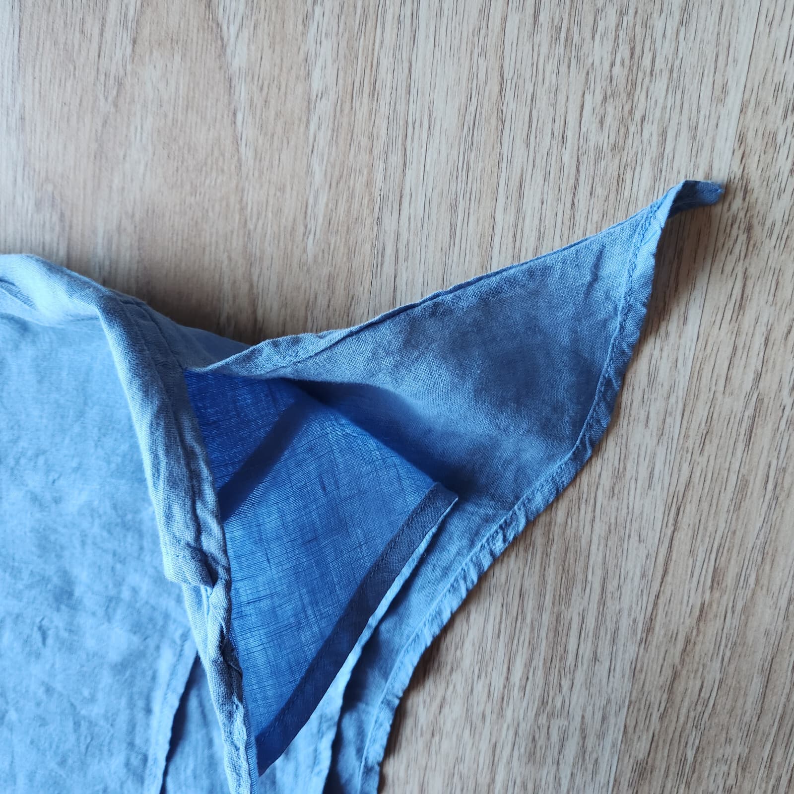 La. Fixsun Pre-Shrunk Linen Lagenlook Hi-Low Layered Tank Blue Sz.M Made in USA - Thumbnail 6