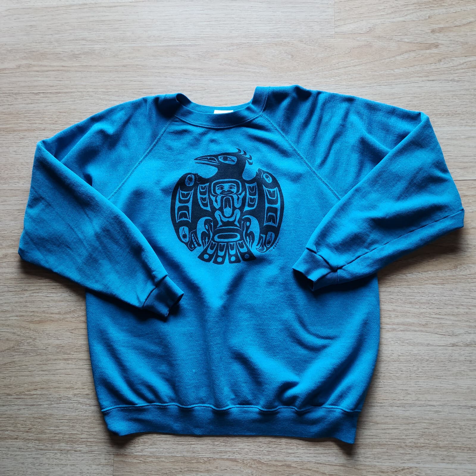 Vintage Hanes USA Graphic Tresham Fleece Lined Sweatshirt Crewneck Blue Adult XL - Thumbnail 2