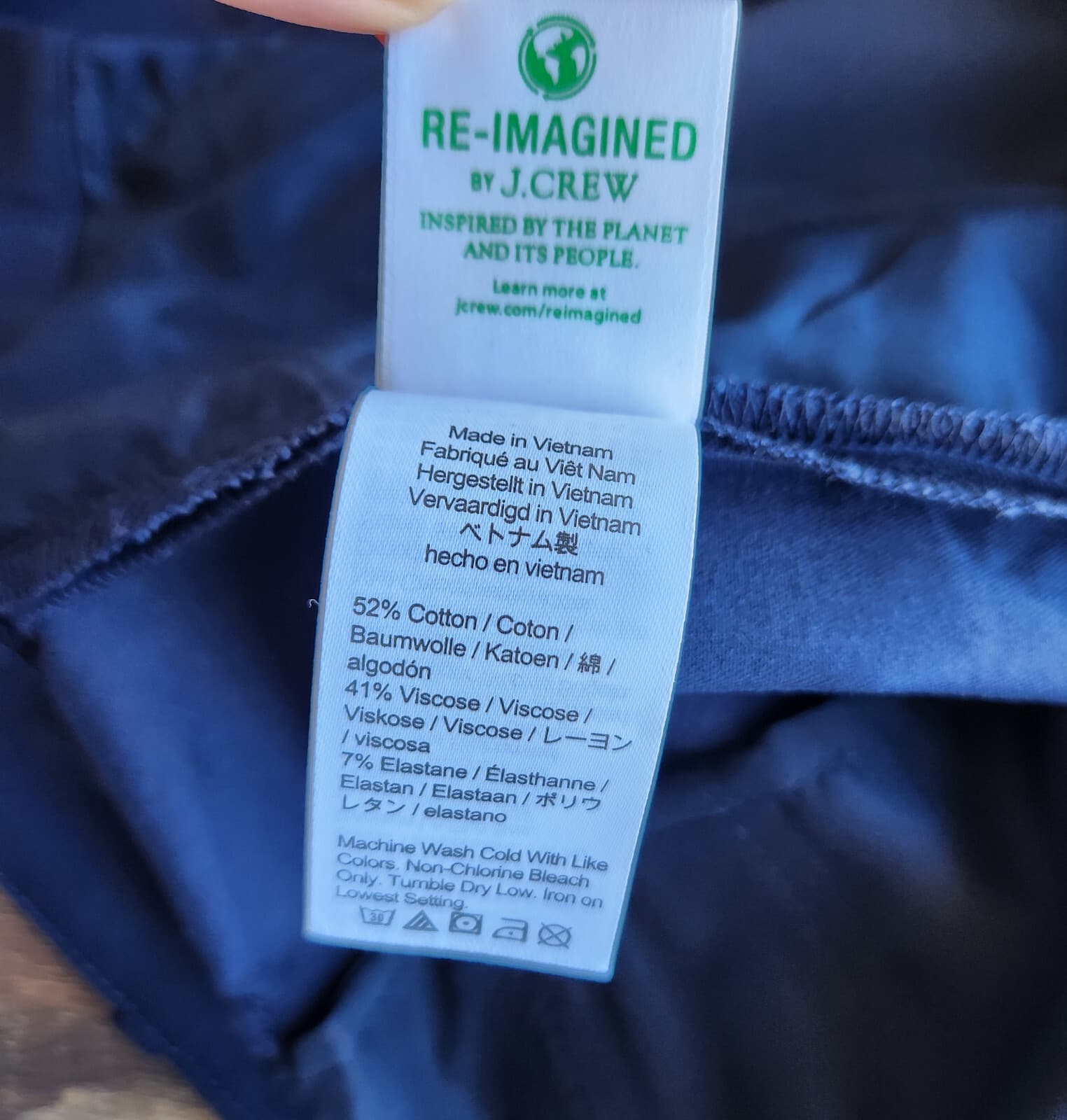 NWT J.Crew Pintuck Suit Short Pocket Bi-Stretch Cotton Blend Navy Blue Womens 12 - Thumbnail 6