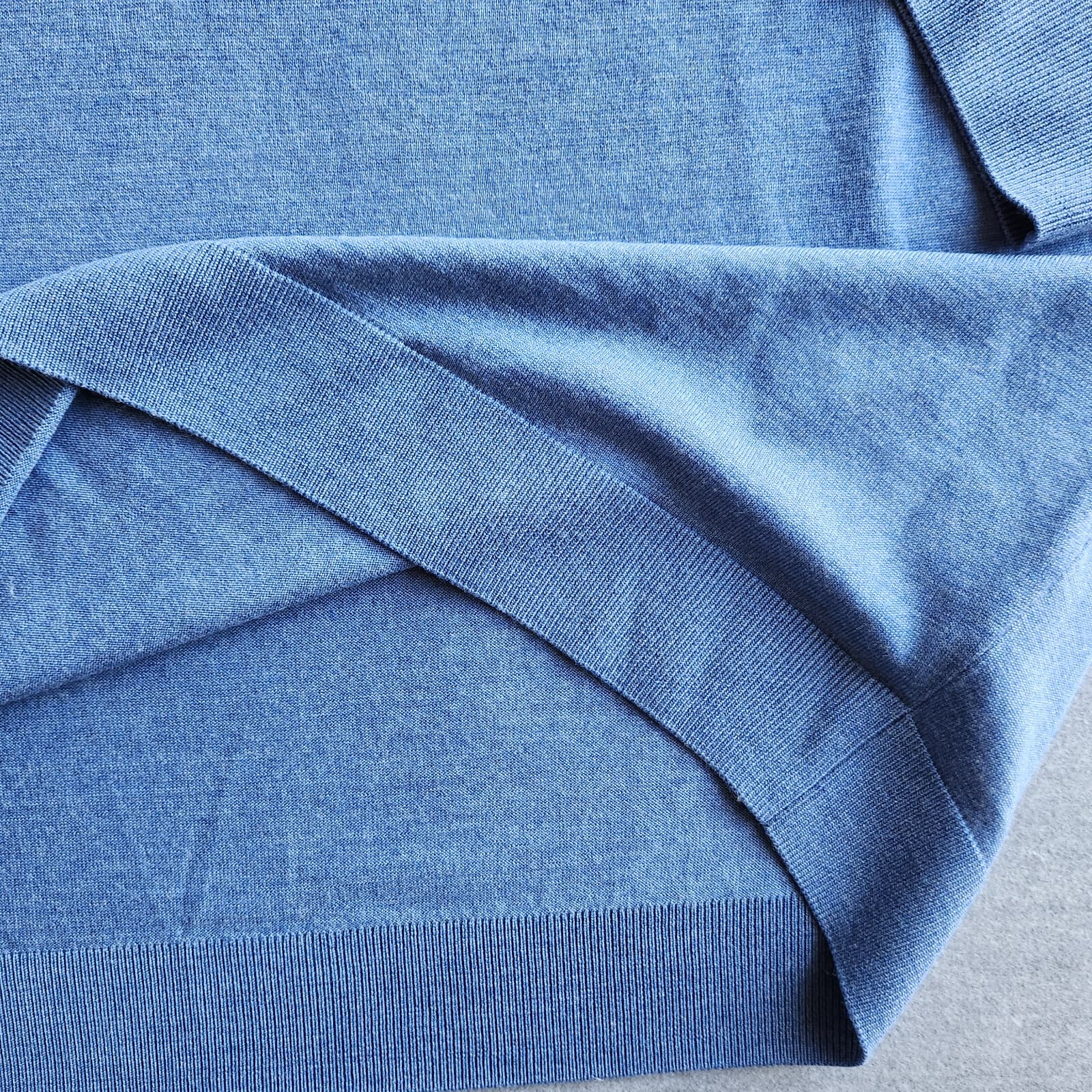 Daniel Cremieux 100% Extrafine Merino Wool V-Neck Sweater Pullover Blue Mens XXL - Thumbnail 4