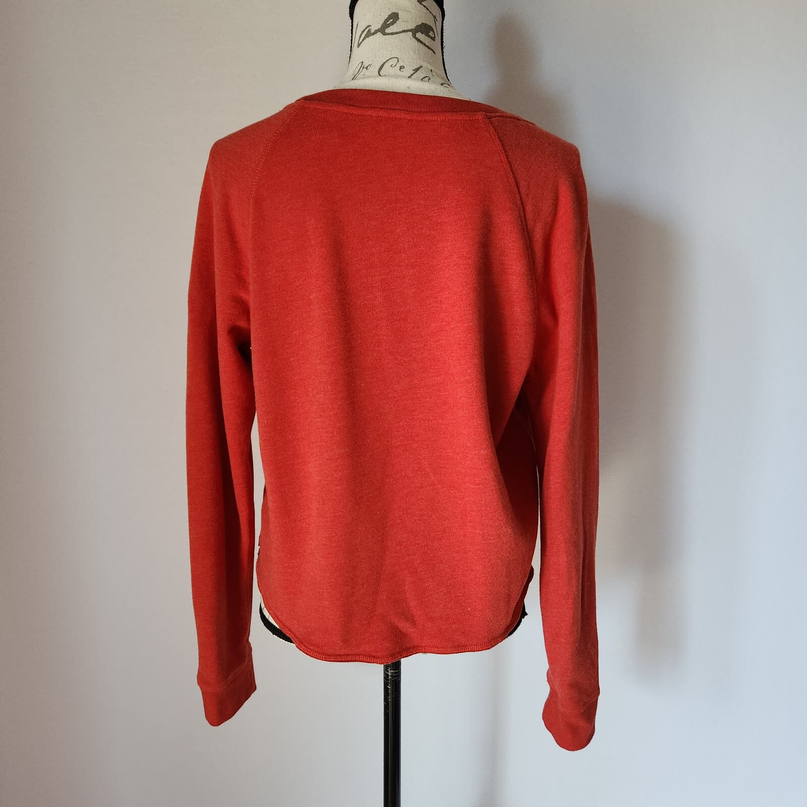 Levi's Logo Print Comfy Terry Knit Sweatshirt Long Sleeve Crew Neck Red Women L - Thumbnail 6