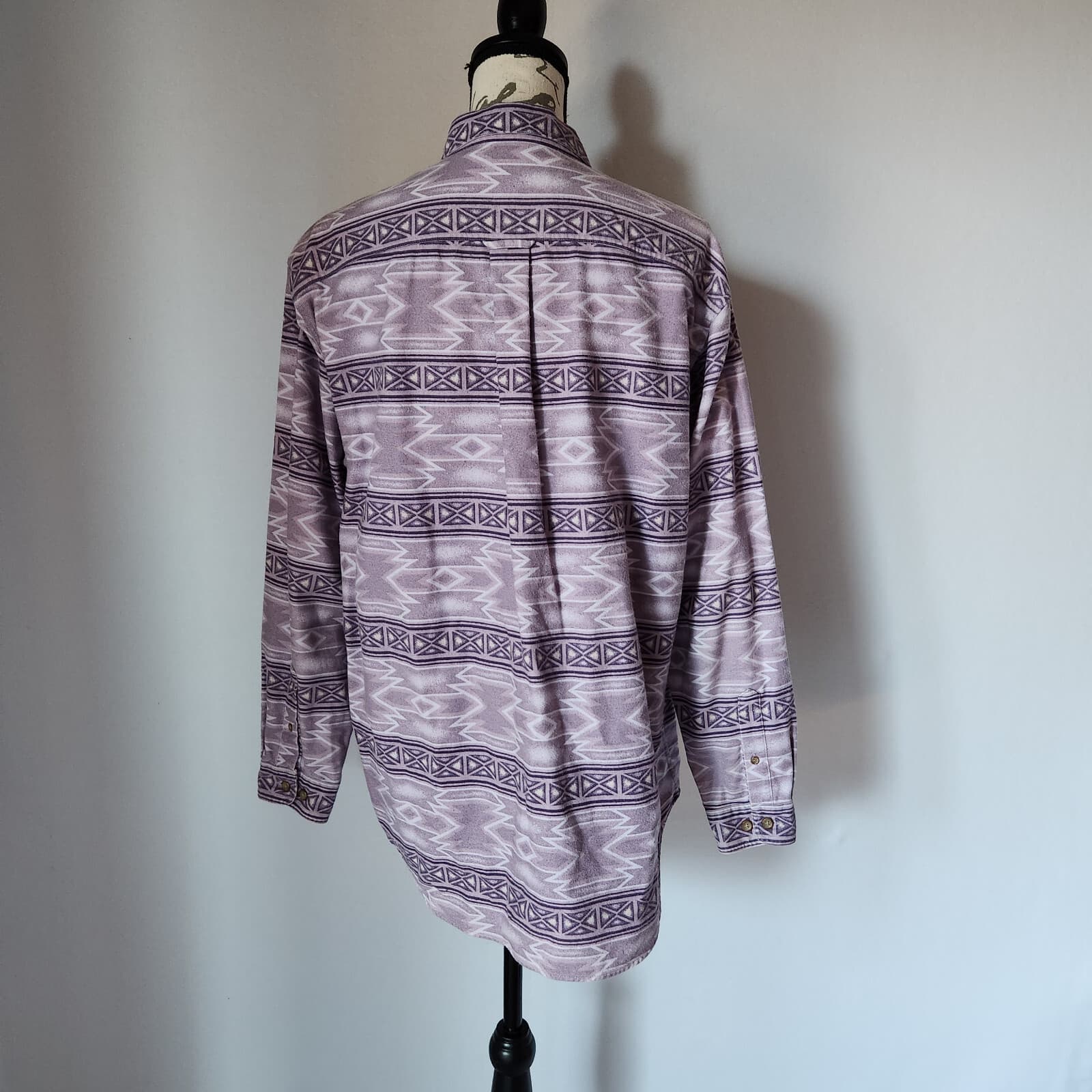 Cabela's Aztec Southwest Flannel Shirt Button Down Long Sleeve Purple Women Sz.L - Thumbnail 5