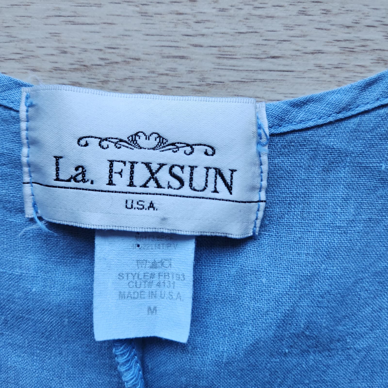 La. Fixsun Pre-Shrunk Linen Lagenlook Hi-Low Layered Tank Blue Sz.M Made in USA - Thumbnail 8