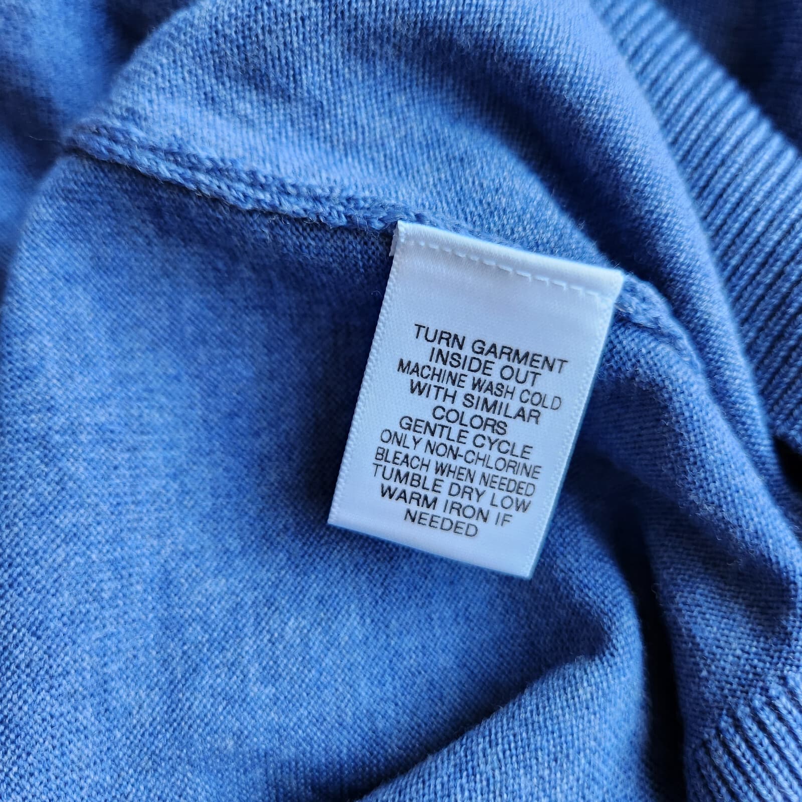 Daniel Cremieux 100% Extrafine Merino Wool V-Neck Sweater Pullover Blue Mens XXL - Thumbnail 6