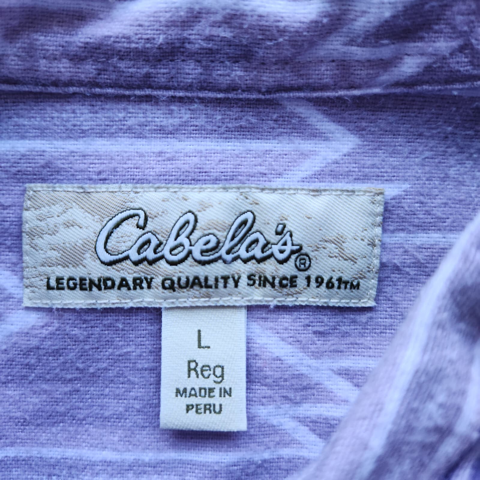Cabela's Aztec Southwest Flannel Shirt Button Down Long Sleeve Purple Women Sz.L - Thumbnail 6