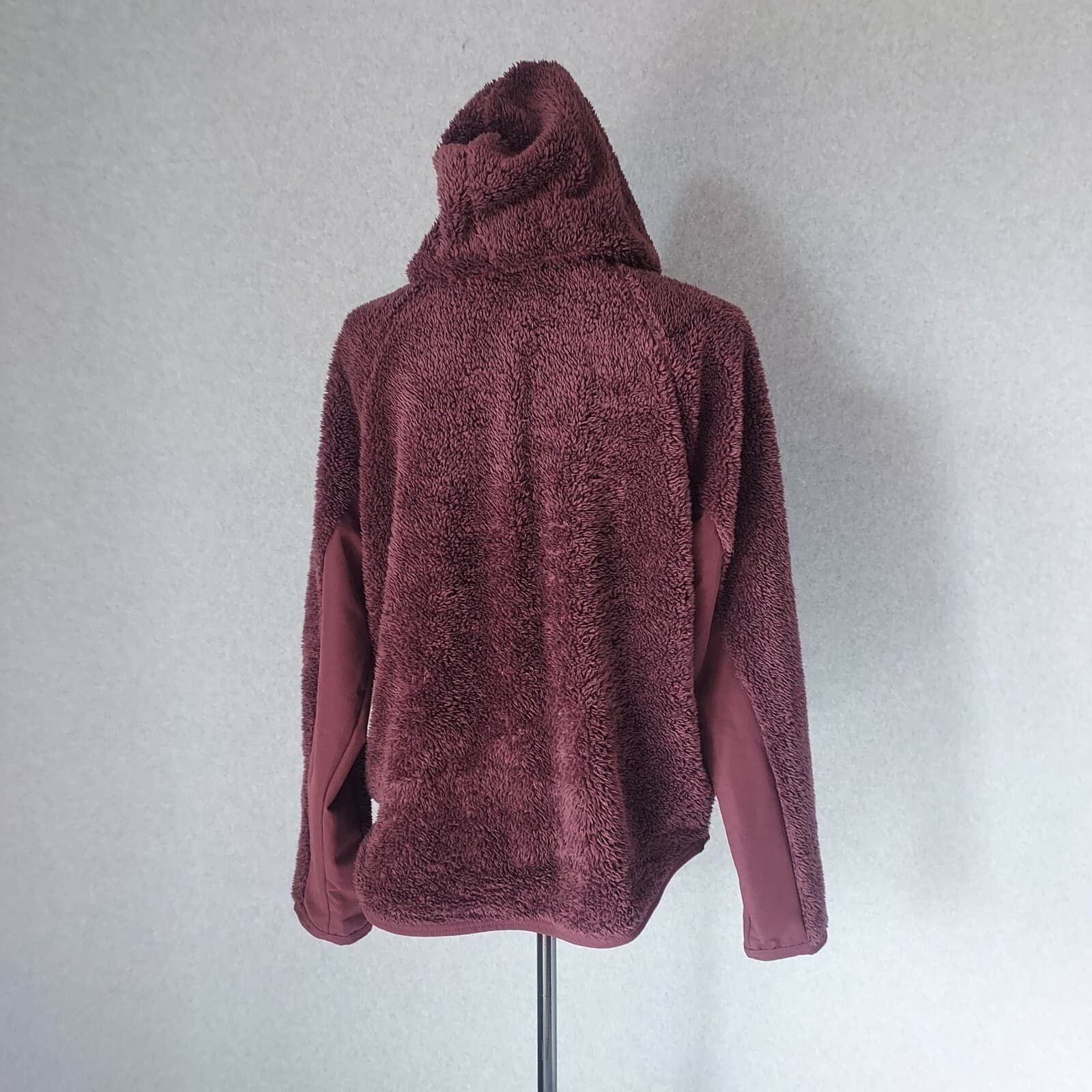 Nike Sherpa Therma Fleece Training Hoodie Sweatshirt Pocket Burgundy Women M - Thumbnail 7