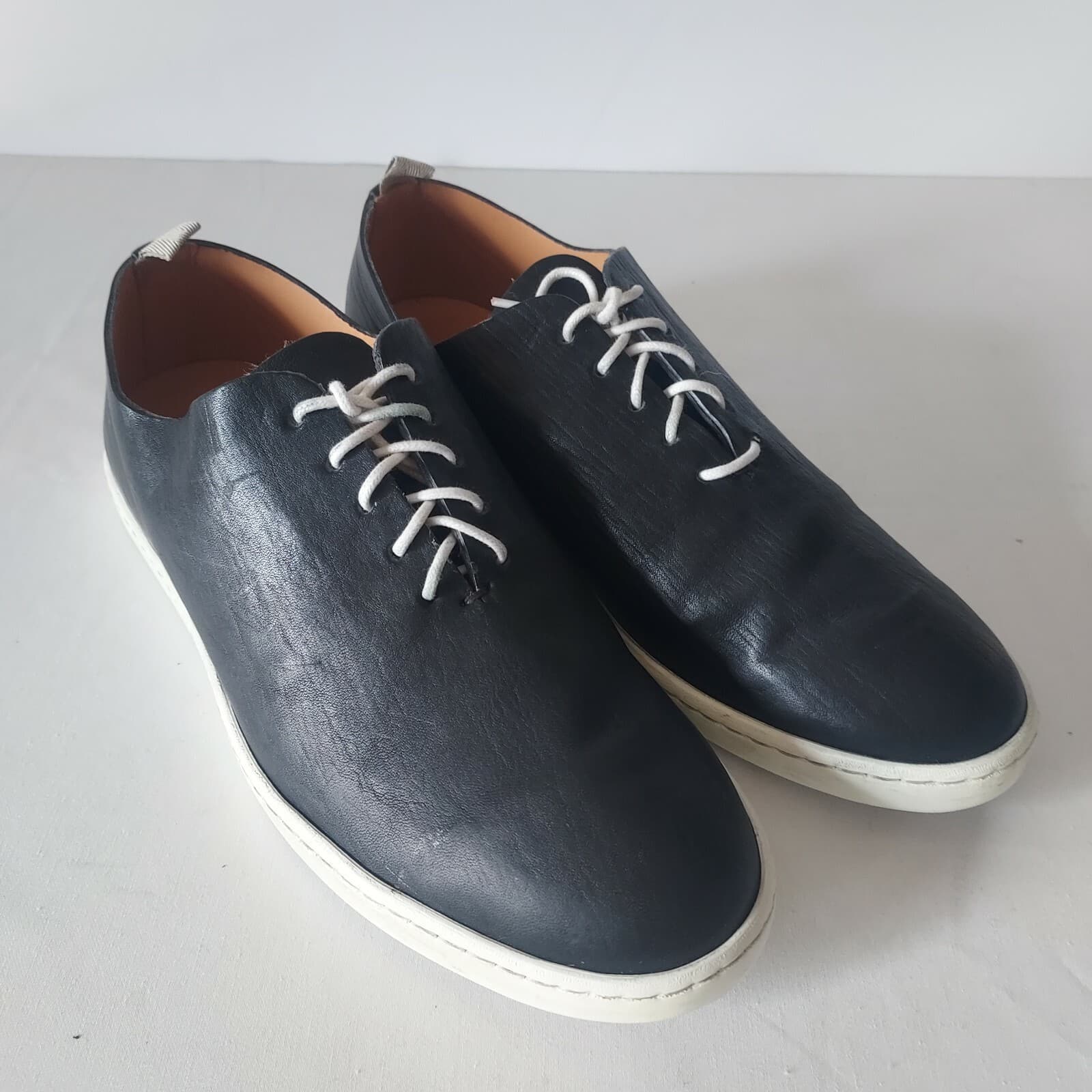 Pantofola d'Oro Club House Leather Lace Casual Shoe Black Men EU42 Made in Italy - Thumbnail 2