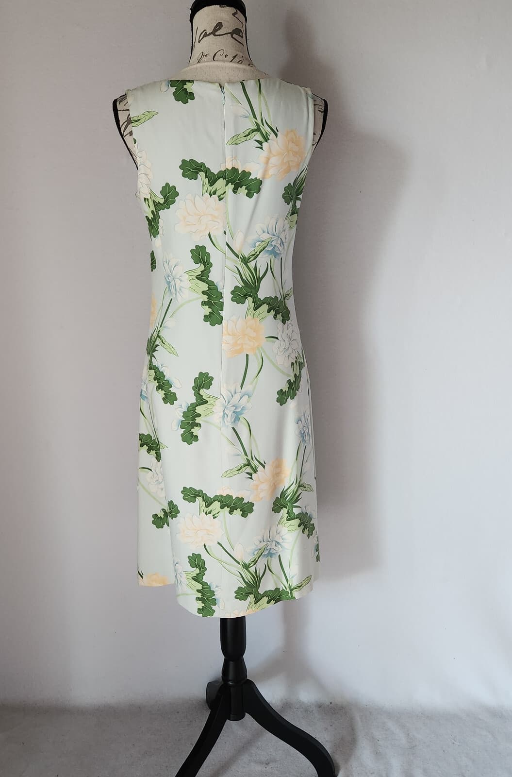 Vintage Tommy Bahama Silk Floral Hawaii Shift Dress Sleeveless Lined Green Sz.4 - Thumbnail 4