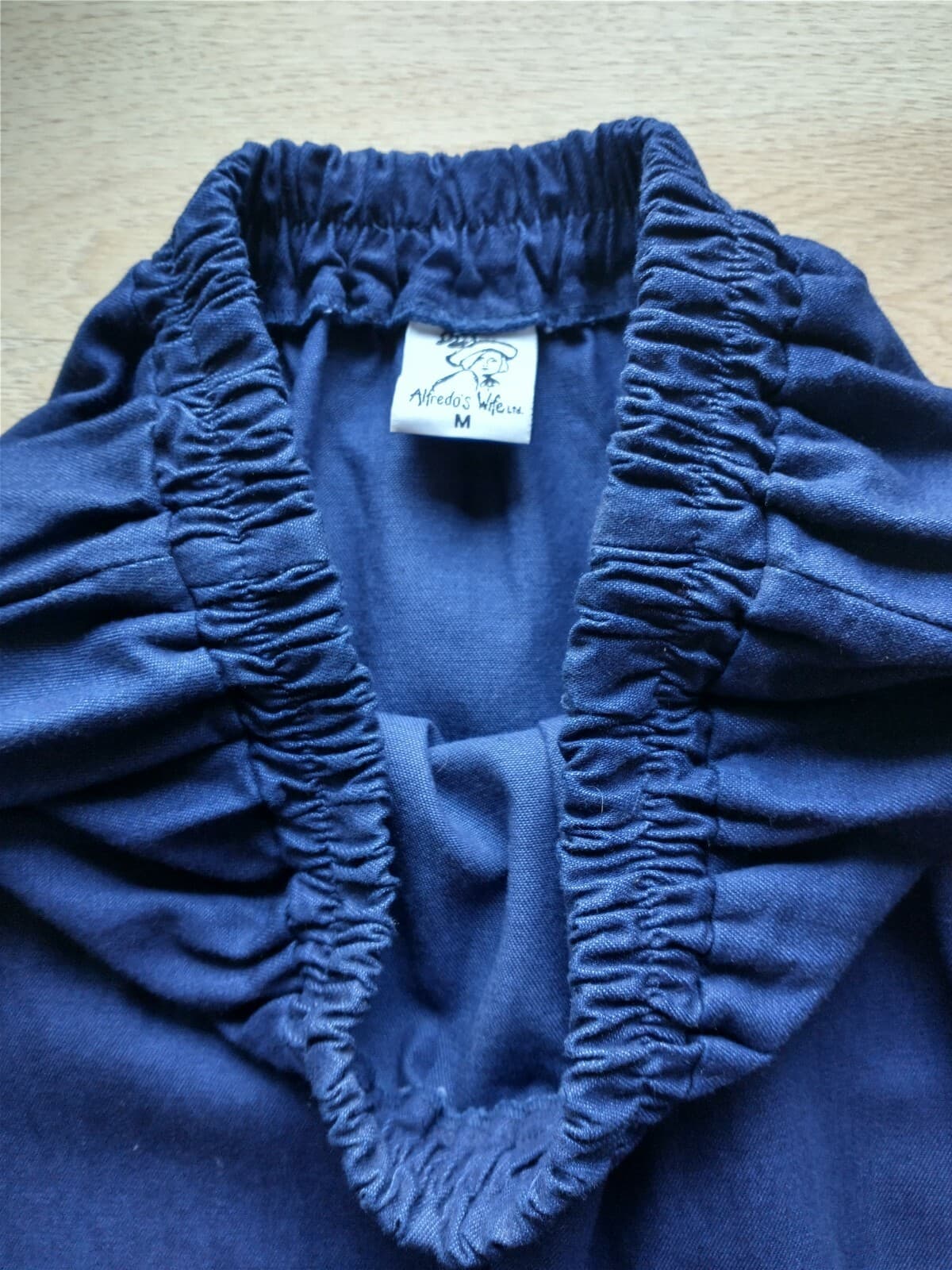 Alfredo's Wife Embroidered Maxi Chambray Skirt Elastic Waist Pocket Sz.M USA - Thumbnail 5