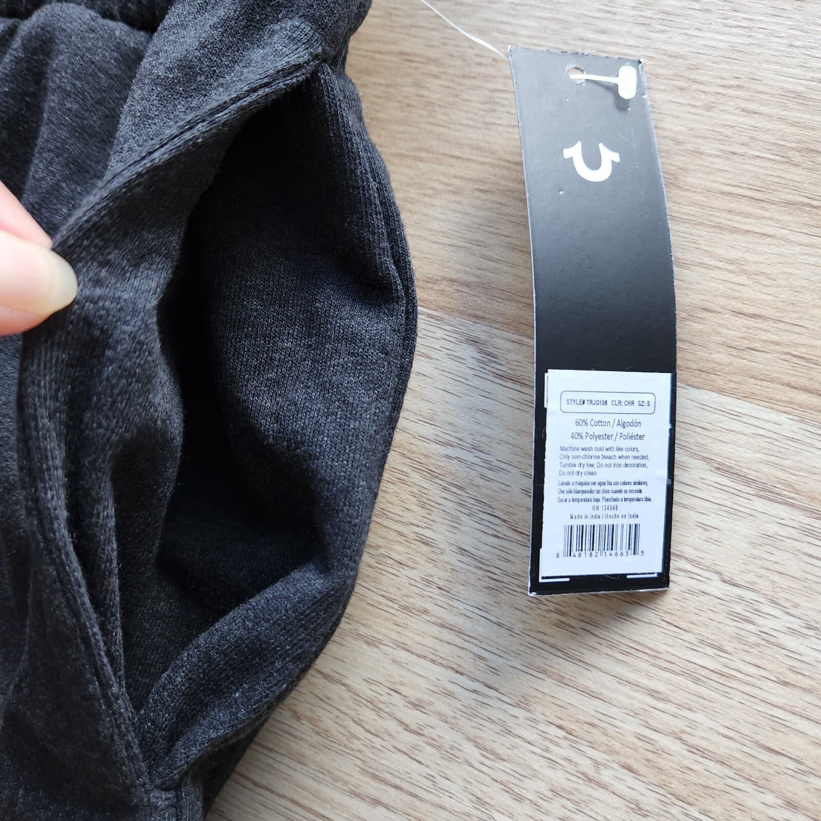 NWT True Religion Loungewear Spell Out Jogger Sweatpants Terry Knit Black Men S - Thumbnail 3