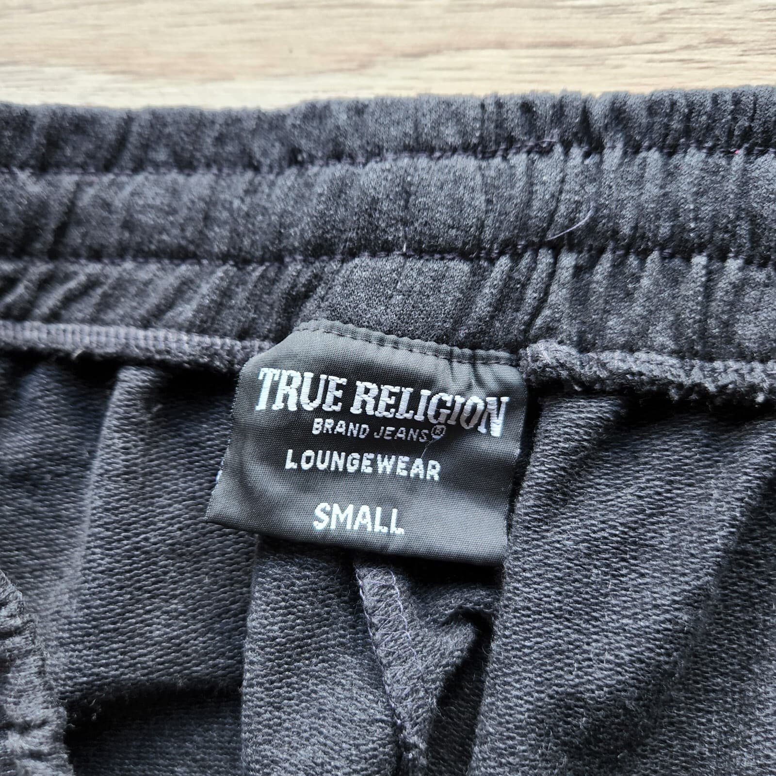 NWT True Religion Loungewear Spell Out Jogger Sweatpants Terry Knit Black Men S - Thumbnail 4