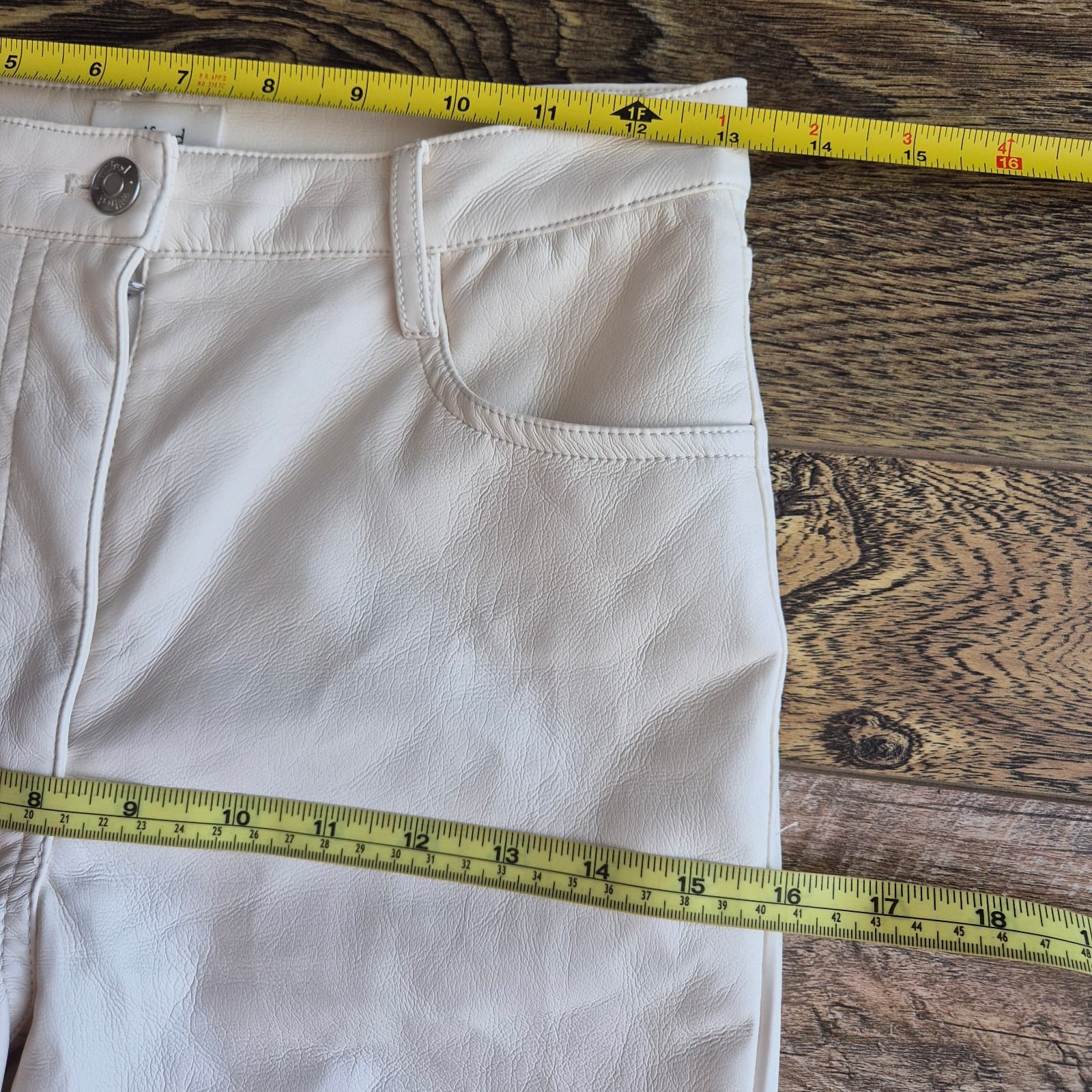 Aritzia Wilfred The Melina Vegan Leather Straight Leg Pants Cream Women's 4 - Thumbnail 13
