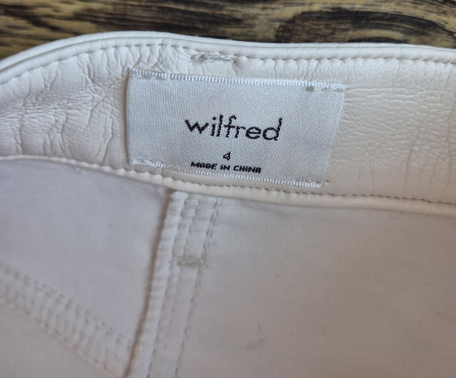 Aritzia Wilfred The Melina Vegan Leather Straight Leg Pants Cream Women's 4 - Thumbnail 10