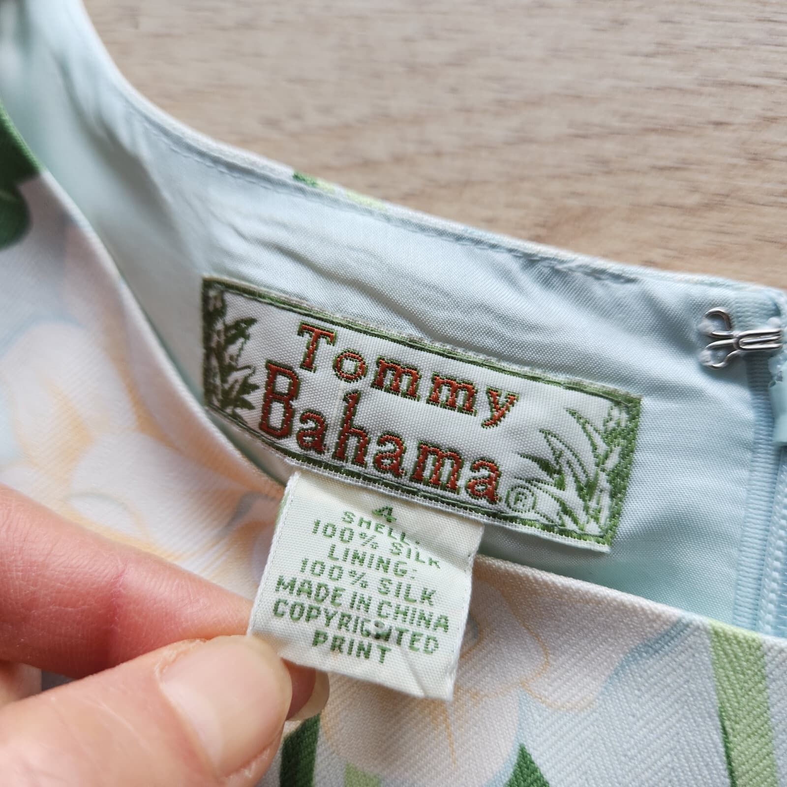 Vintage Tommy Bahama Silk Floral Hawaii Shift Dress Sleeveless Lined Green Sz.4 - Thumbnail 8