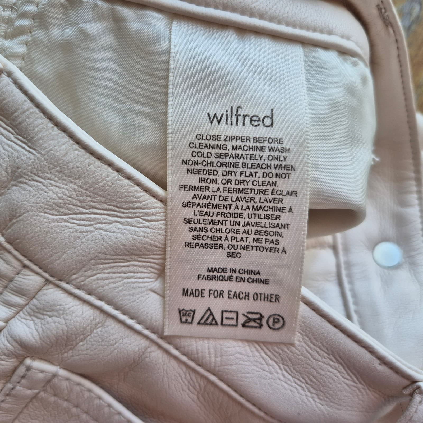 Aritzia Wilfred The Melina Vegan Leather Straight Leg Pants Cream Women's 4 - Thumbnail 11