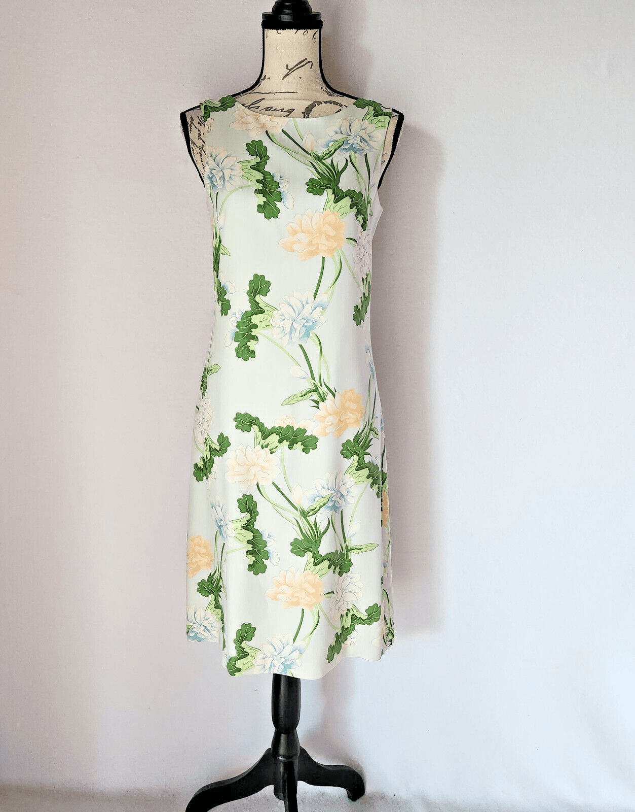 Vintage Tommy Bahama Silk Floral Hawaii Shift Dress Sleeveless Lined Green Sz.4 - Thumbnail 2