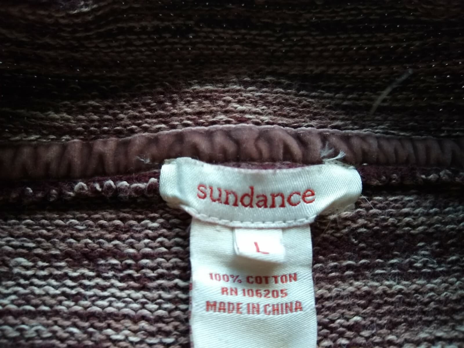 Sundance Women 100%Cotton Knit Open Cardigan Sweater Brown Sz.L - Thumbnail 7