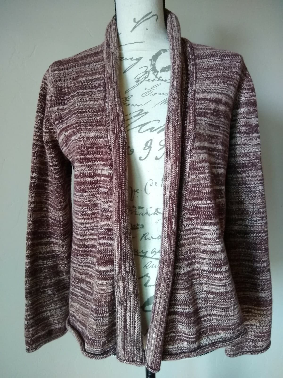 Sundance Women 100%Cotton Knit Open Cardigan Sweater Brown Sz.L - Thumbnail 2