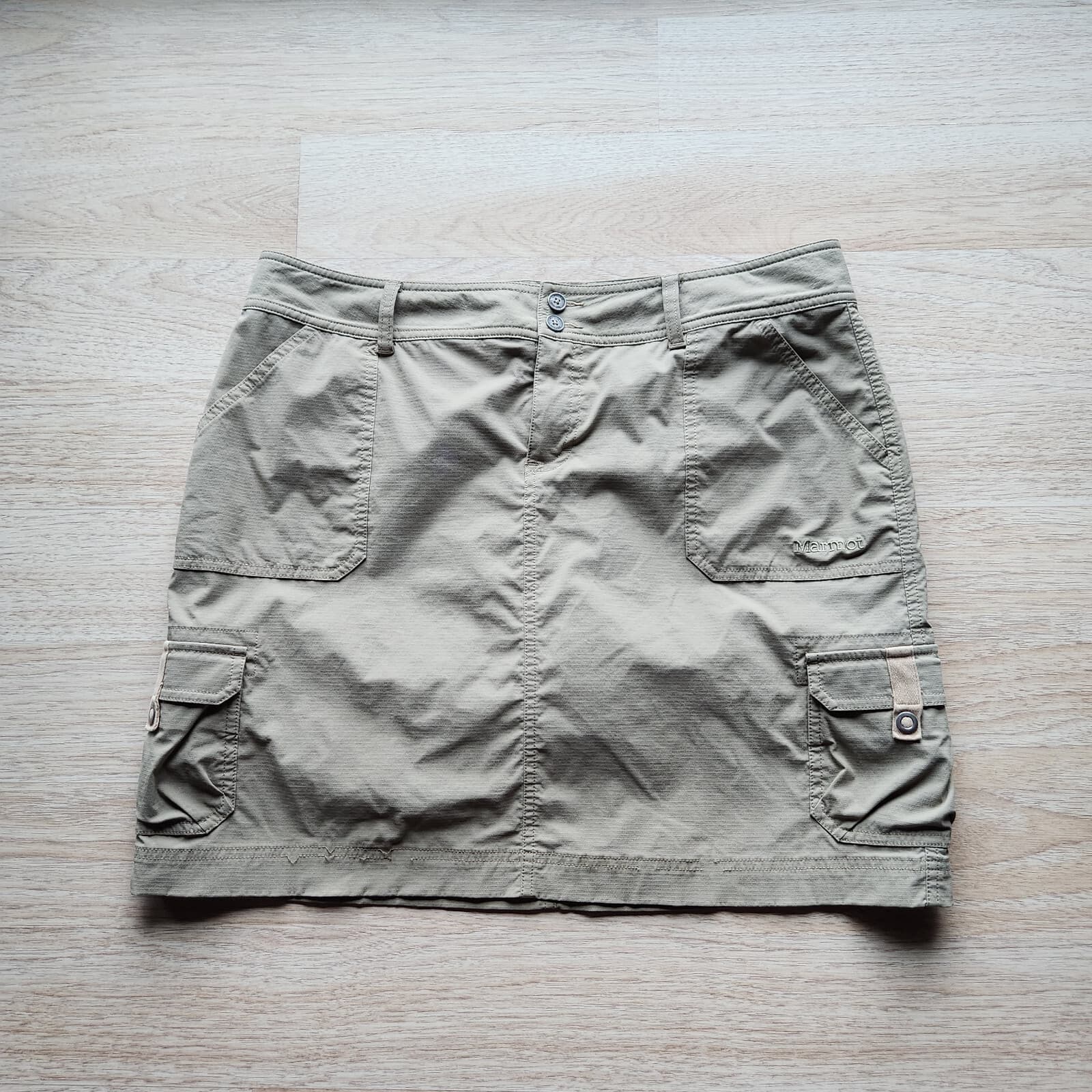 Mormot Hiking Outdoor Cargo Pocket Skort Stretch Zip Khaki Women Sz.12