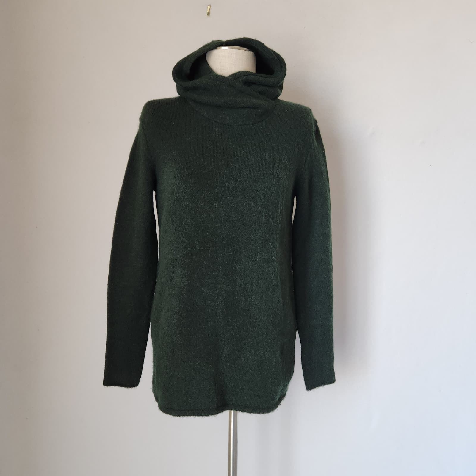 Alessandro Dell'Acqua Made in Italy Wool Blend Hooded Sweater Green Women's S - Thumbnail 2
