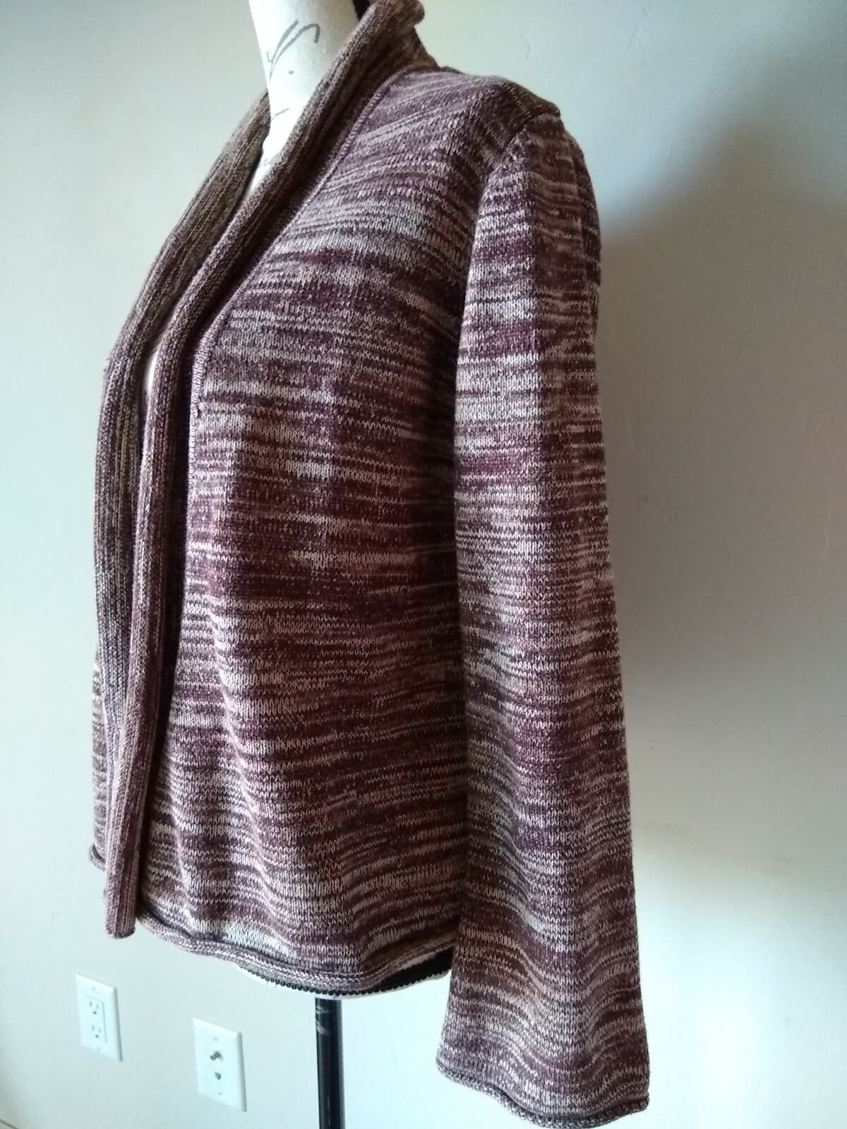 Sundance Women 100%Cotton Knit Open Cardigan Sweater Brown Sz.L - Thumbnail 3