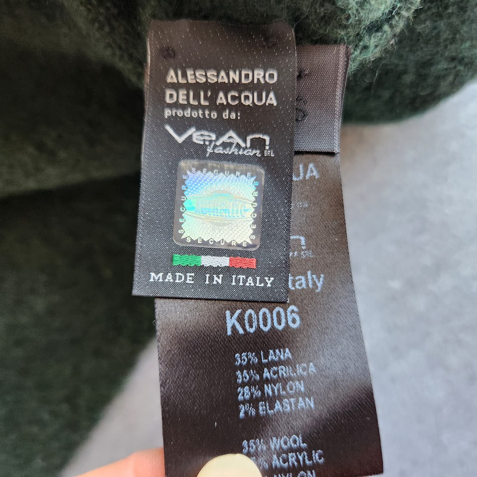 Alessandro Dell'Acqua Made in Italy Wool Blend Hooded Sweater Green Women's S - Thumbnail 8