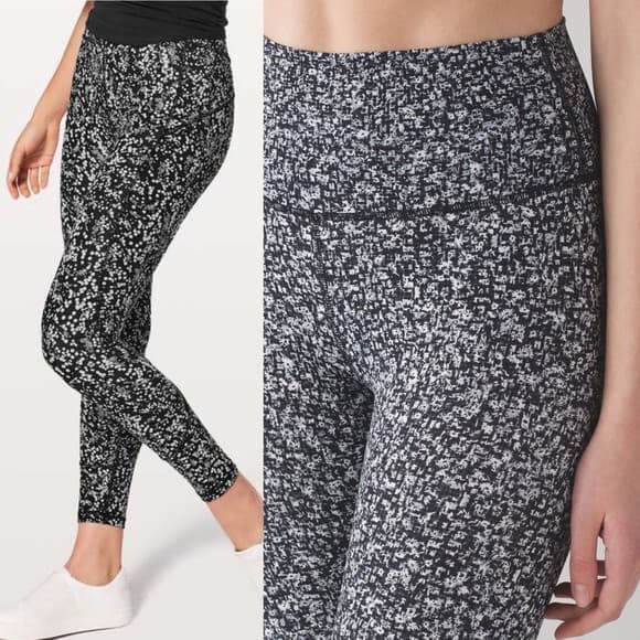 Lululemon Wunder Under High Rise Legging Daisy Dust Alpine White Black Women's 6 - Thumbnail 8