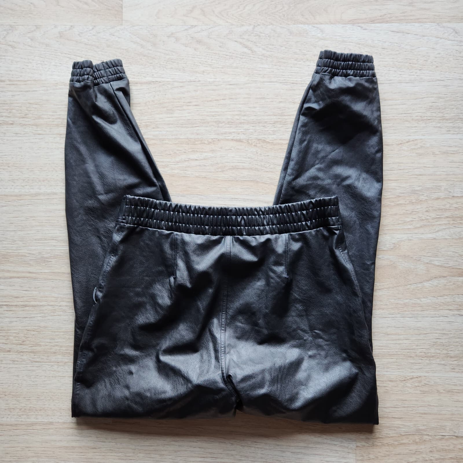 SPANX Faux Leather Jogger Pants Pull-On Elastic Waist Pocket Black Women's XL - Thumbnail 14