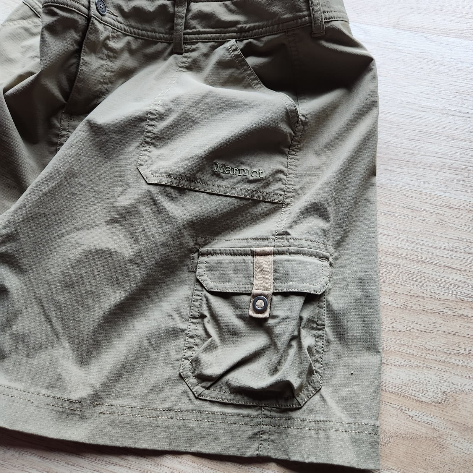 Mormot Hiking Outdoor Cargo Pocket Skort Stretch Zip Khaki Women Sz.12 - Thumbnail 2