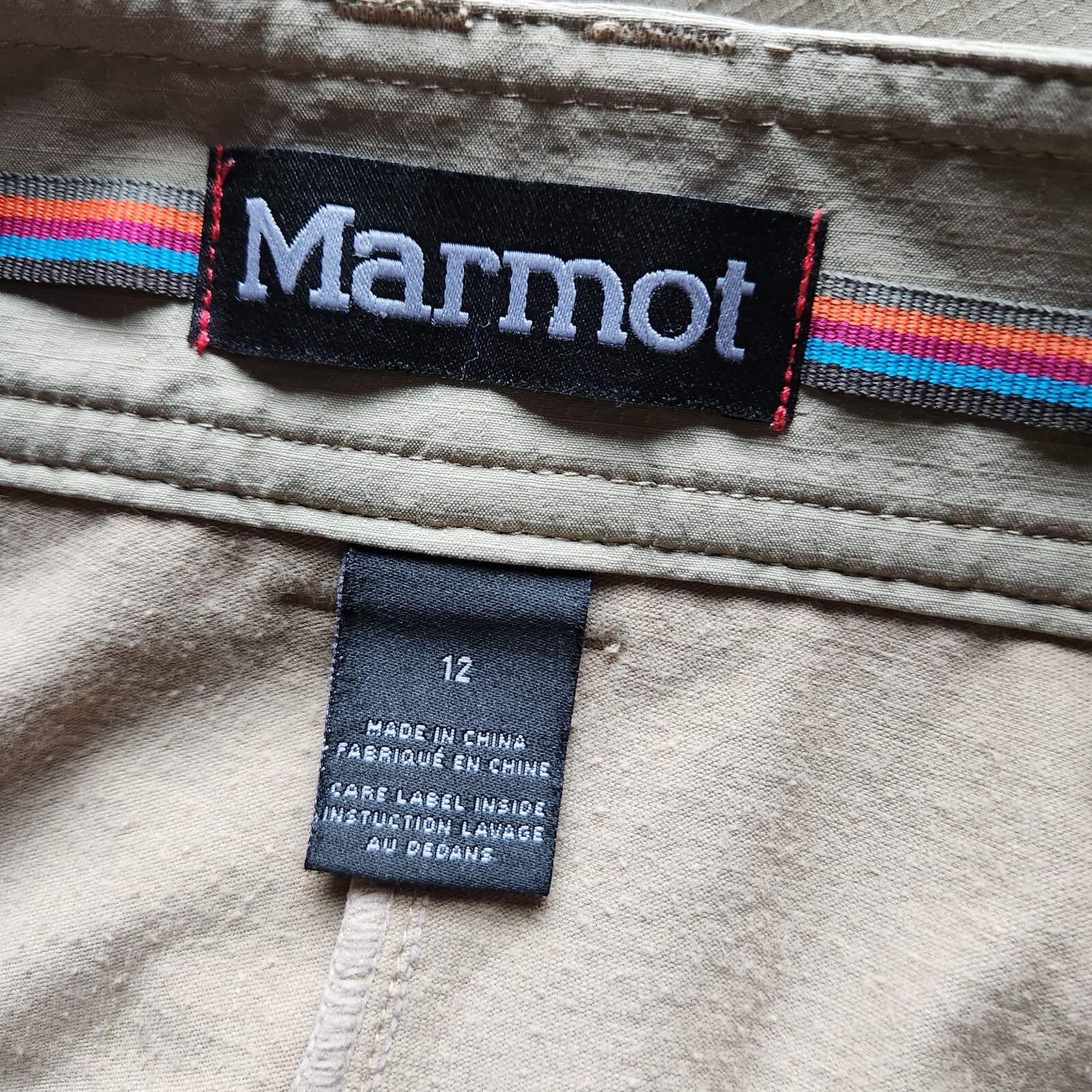 Mormot Hiking Outdoor Cargo Pocket Skort Stretch Zip Khaki Women Sz.12 - Thumbnail 6
