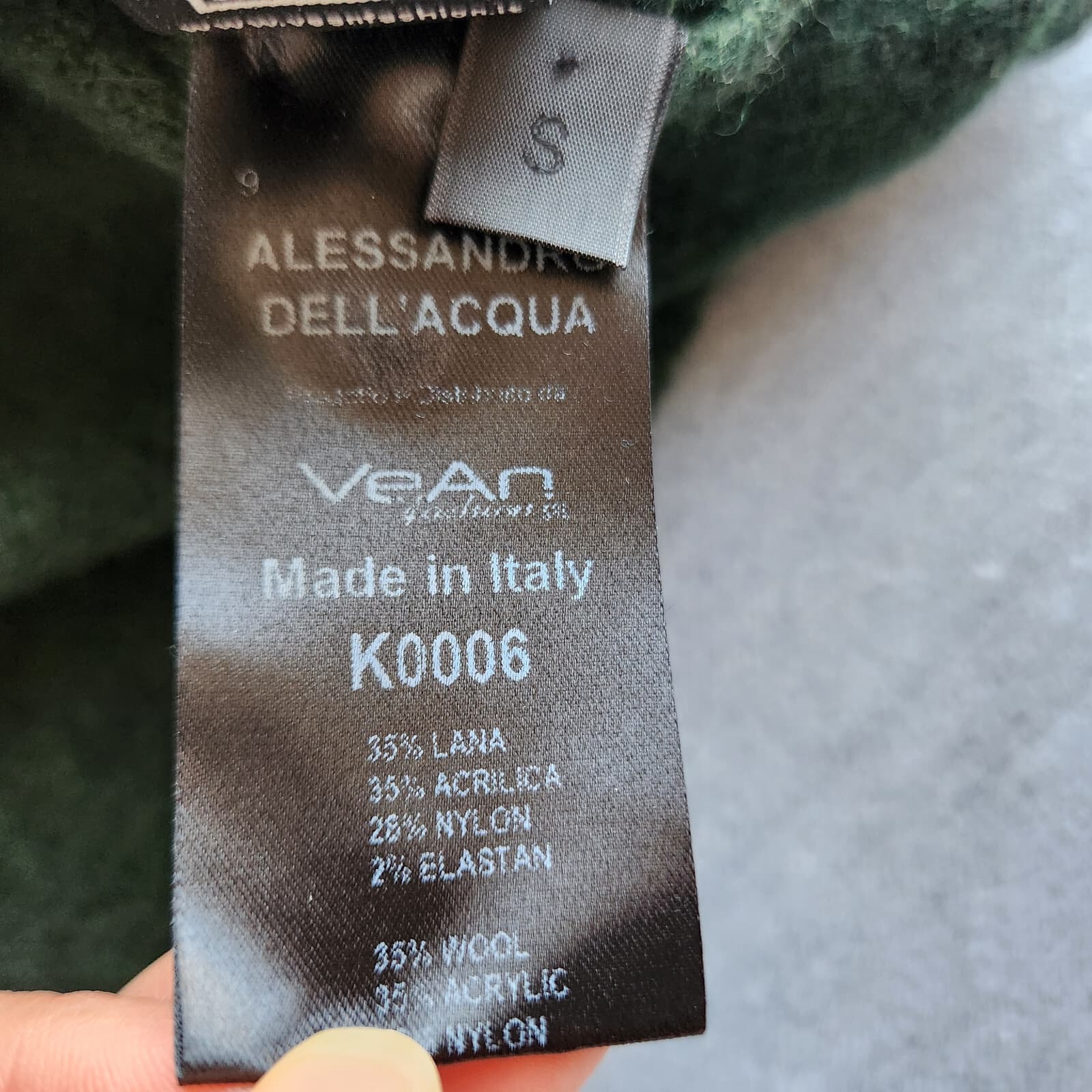 Alessandro Dell'Acqua Made in Italy Wool Blend Hooded Sweater Green Women's S - Thumbnail 9