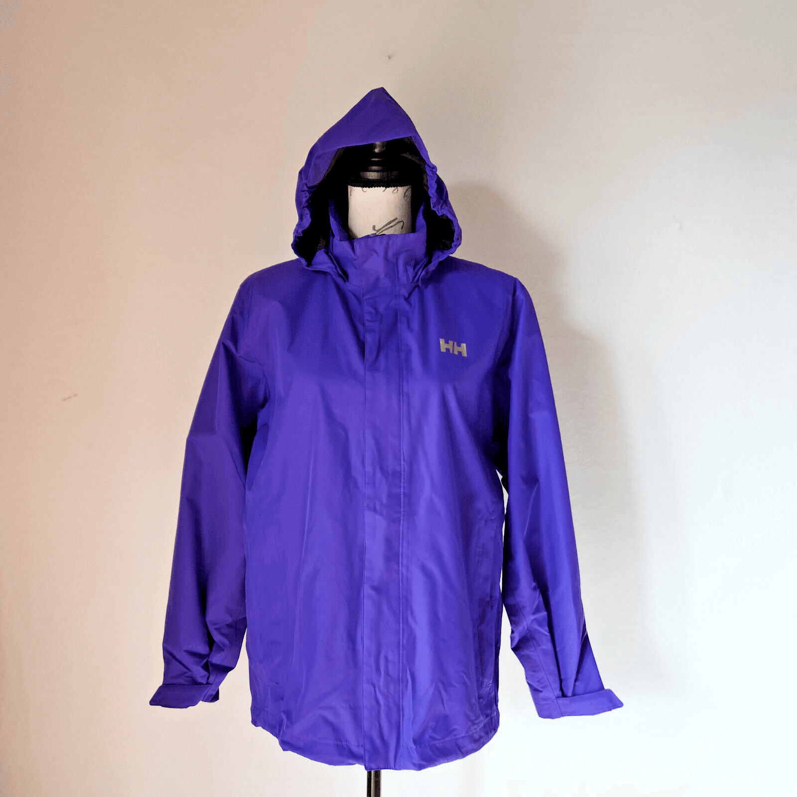 EUC Helly Hansen Helly Tech Protection Windbreak Rain Jacket Purple Kid's 176/16 - Thumbnail 2