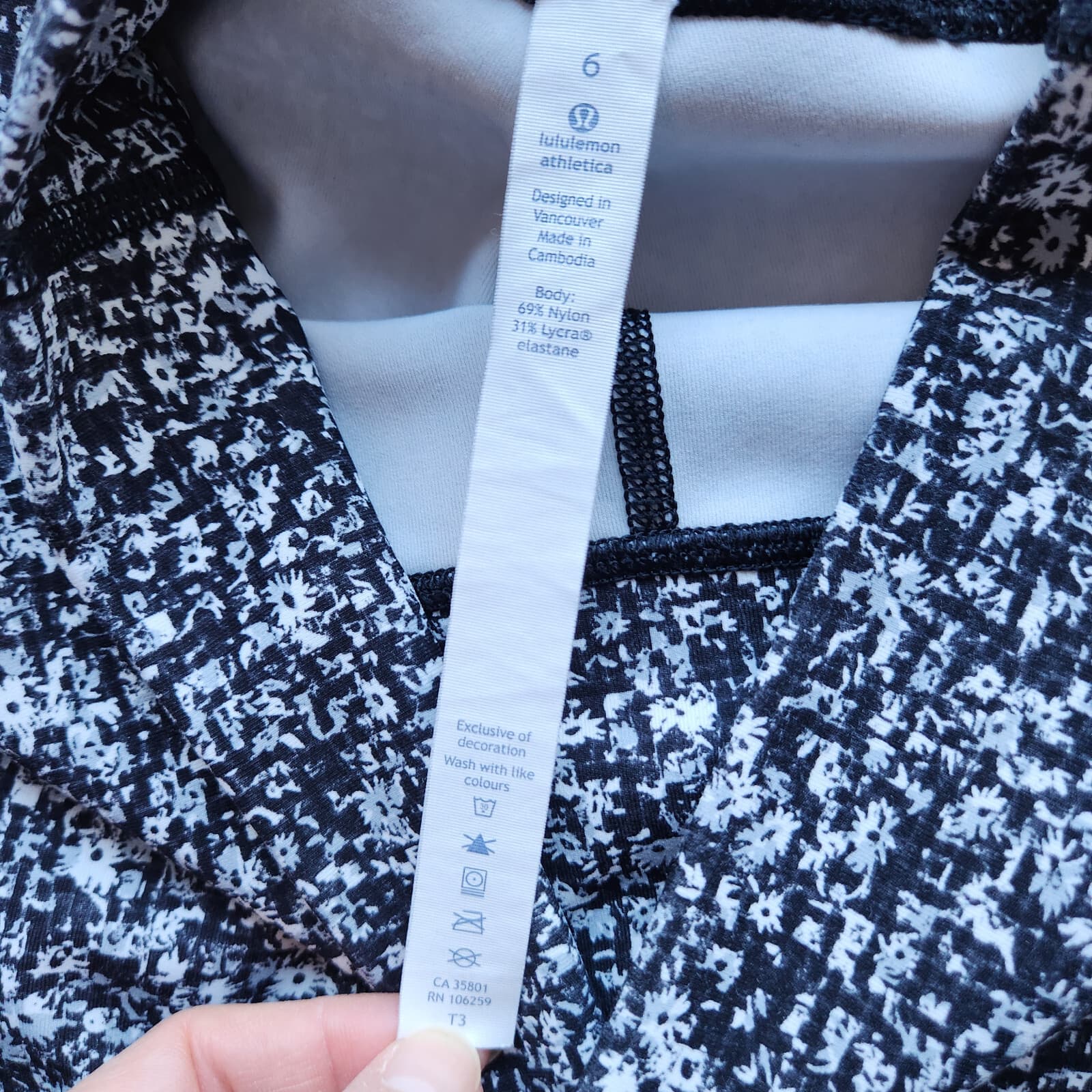 Lululemon Wunder Under High Rise Legging Daisy Dust Alpine White Black Women's 6 - Thumbnail 5