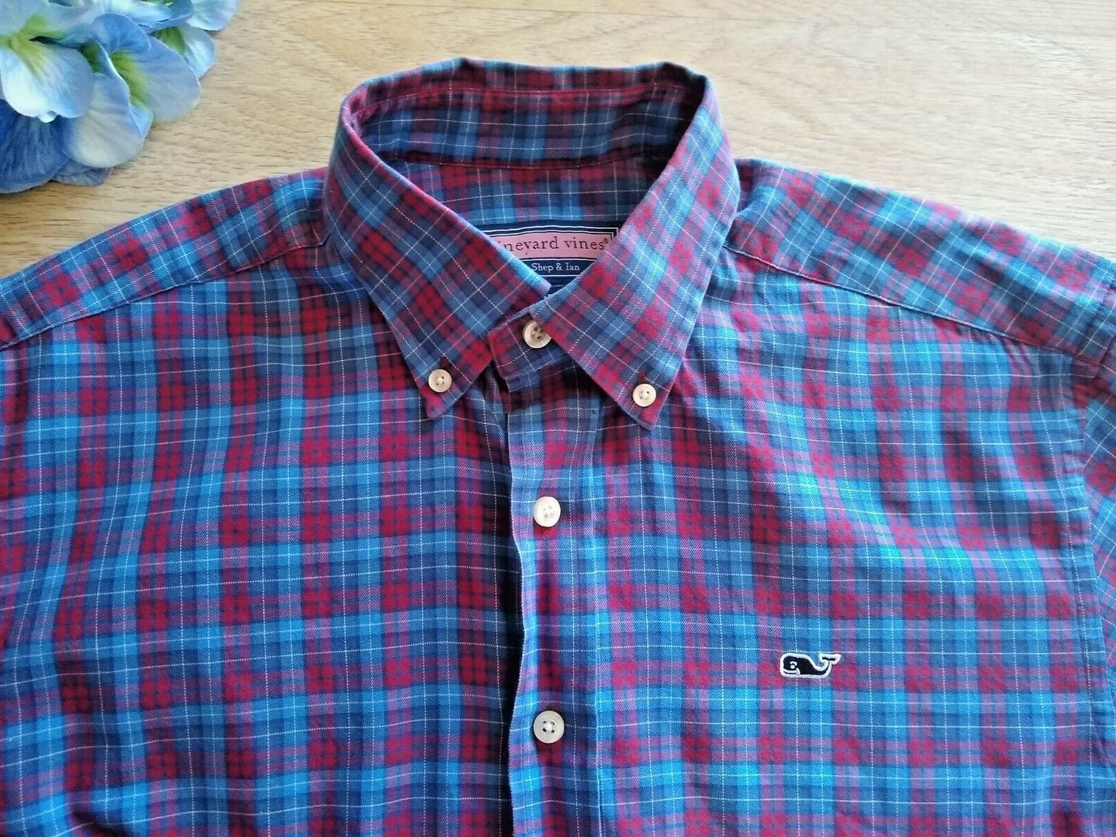 Vineyard Vines by Shep & Ian Casual Shirt Long Sleeve Button-down Red Plaid Sz.S