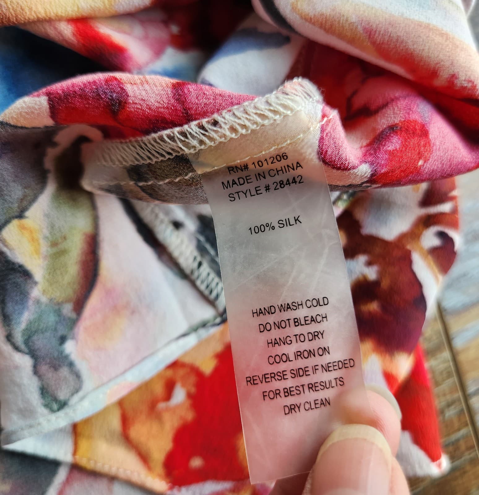 Soft Surroundings Silk Floral Watercolor Kimono Tunic Blouse Muliticolor Sz.L - Thumbnail 7