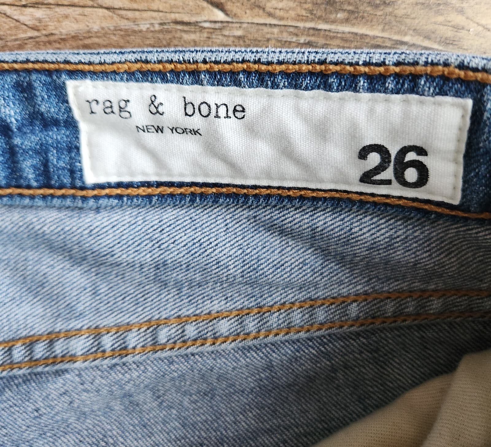 Rag & Bone Dre Low-Rise Slim Boyfriend Jeans Distressed Raw Hem Blue Women's 26 - Thumbnail 10