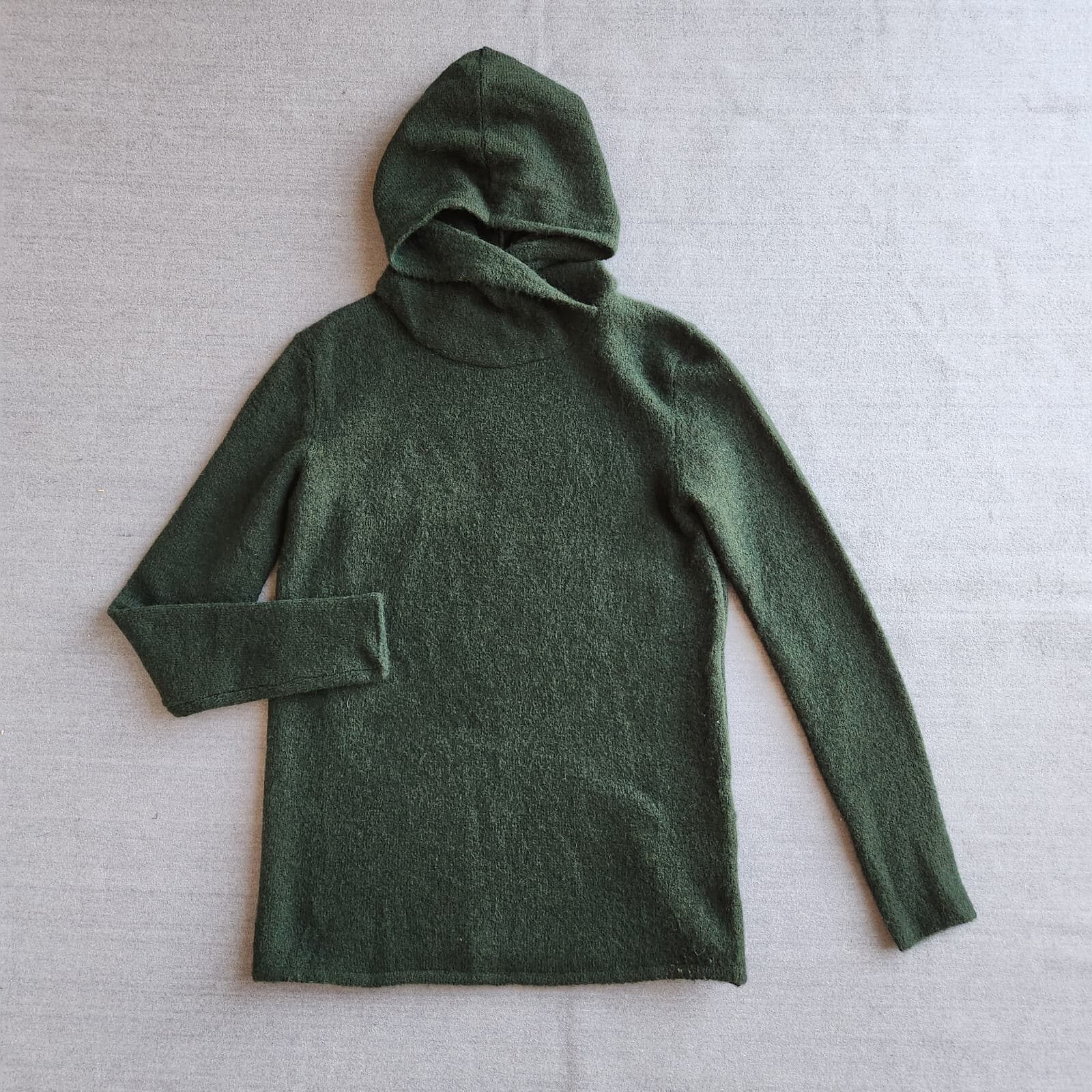 Alessandro Dell'Acqua Made in Italy Wool Blend Hooded Sweater Green Women's S - Thumbnail 4