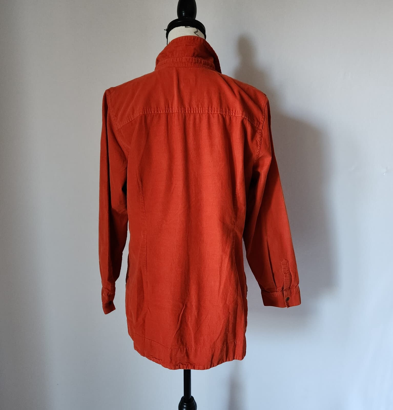 J.Jill Corduroy Button-Down Shirt Long Sleeve Orange-Red 100% Cotton Women's LP - Thumbnail 5