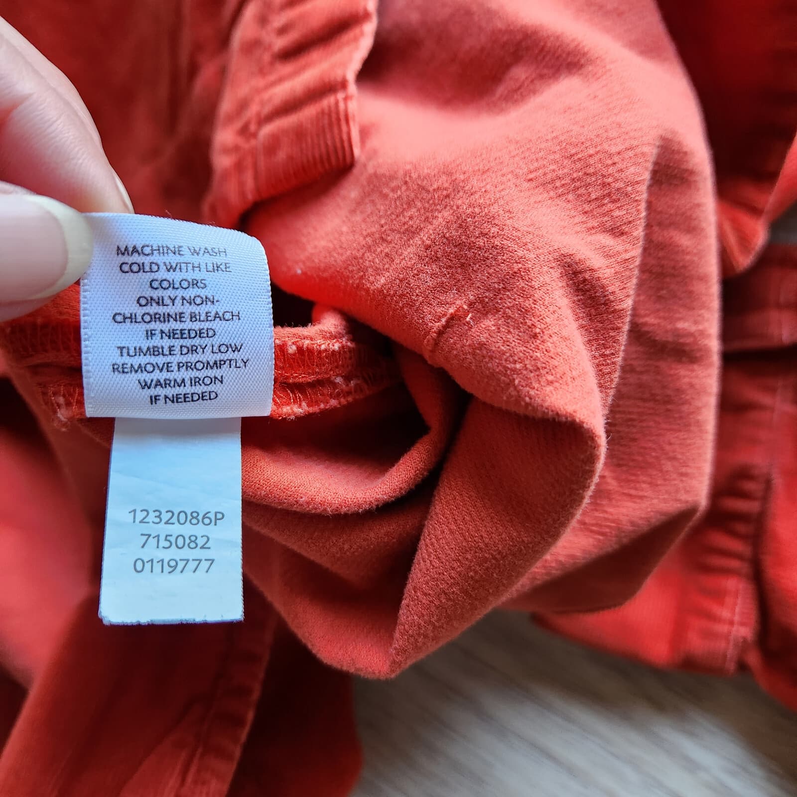 J.Jill Corduroy Button-Down Shirt Long Sleeve Orange-Red 100% Cotton Women's LP - Thumbnail 10